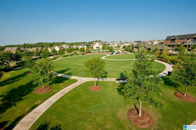 aerial view with a residential view