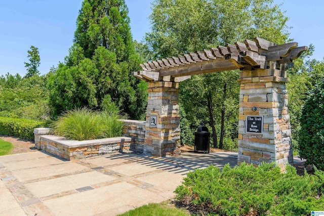 exterior space featuring a pergola