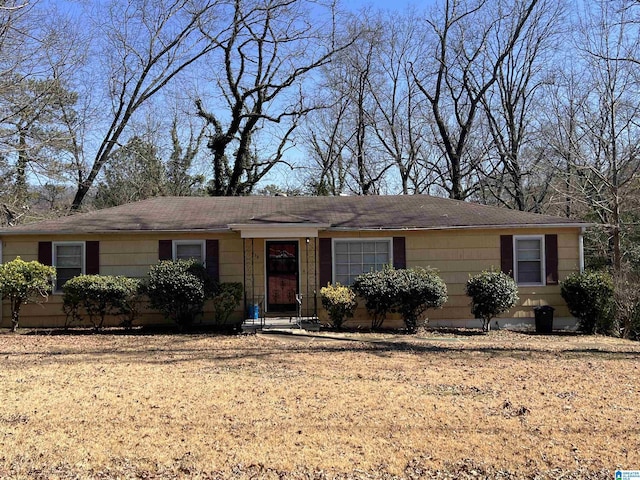 view of single story home