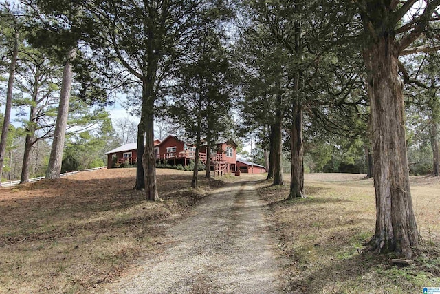 view of road featuring driveway