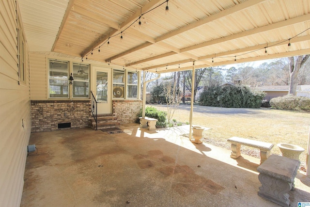 view of patio featuring entry steps