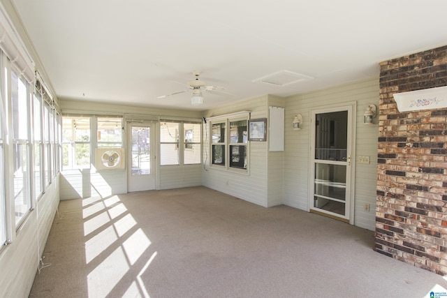 view of unfurnished sunroom