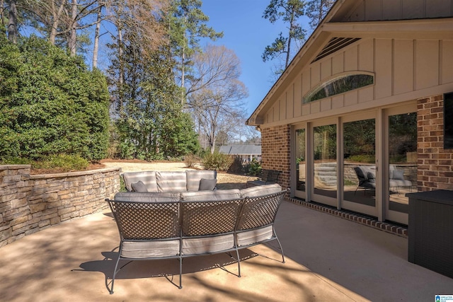 view of patio / terrace with an outdoor living space