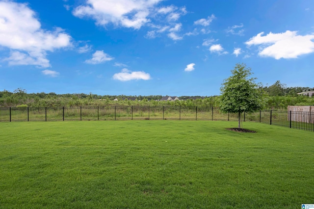 view of yard featuring fence and a rural view