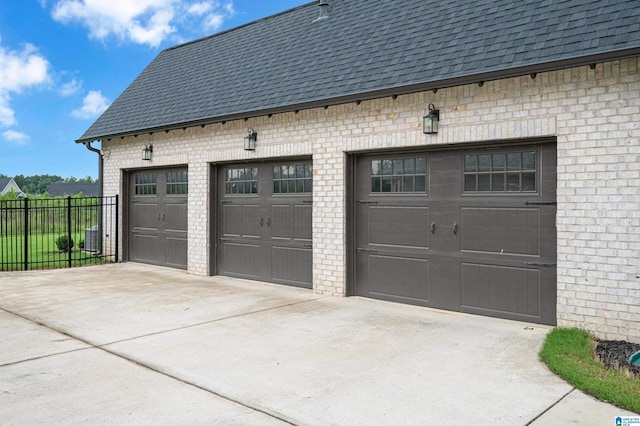 detached garage with fence