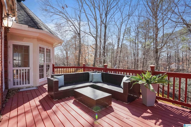 deck with an outdoor hangout area