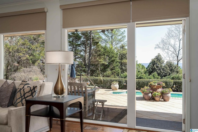 doorway to outside featuring plenty of natural light