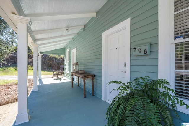 view of patio / terrace with covered porch