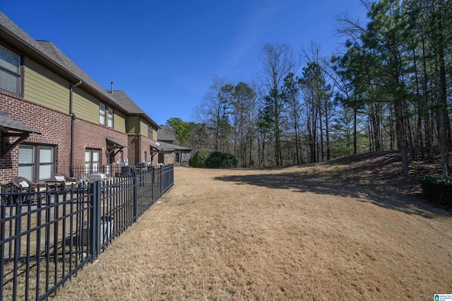 view of yard featuring fence