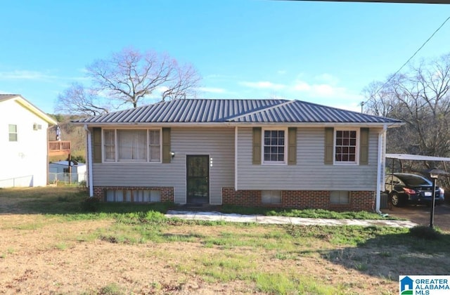 split foyer home with metal roof