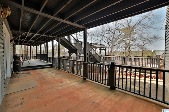 view of patio with stairway