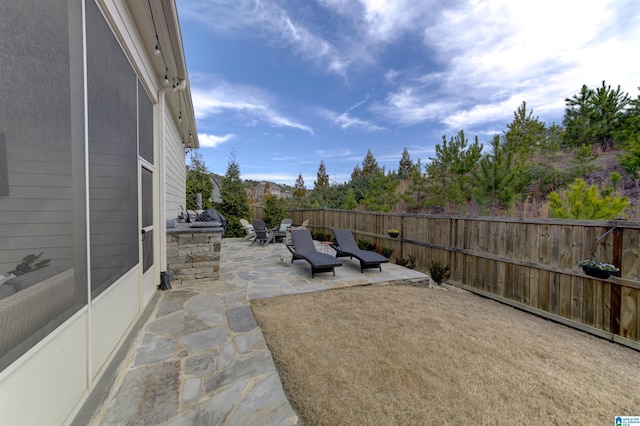 view of patio / terrace featuring a fenced backyard