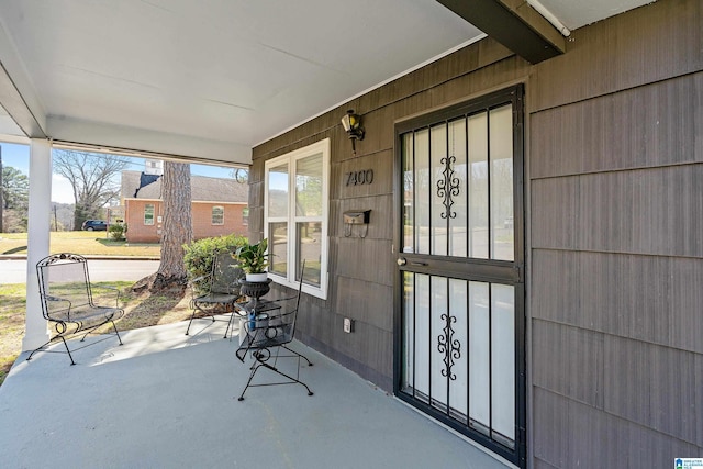 exterior space with covered porch