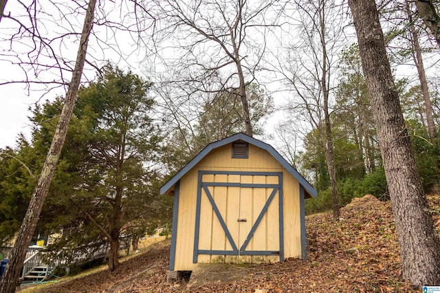 view of shed