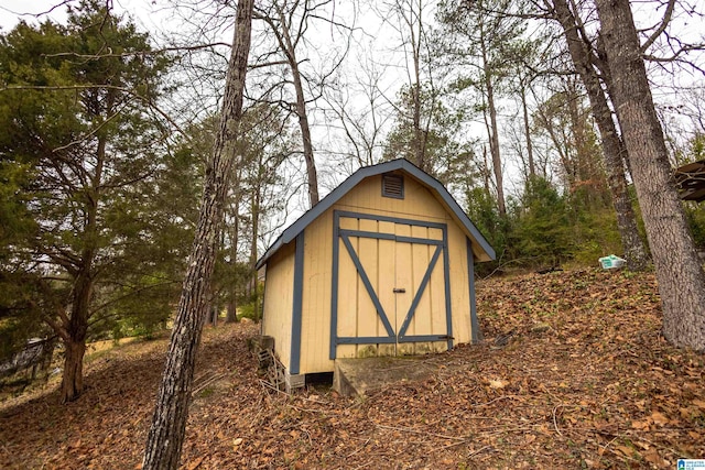 view of shed