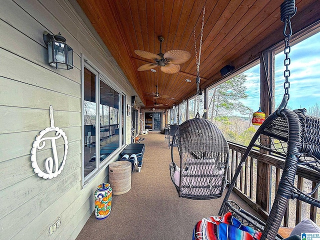 view of patio with ceiling fan