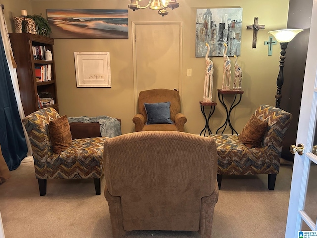 sitting room with carpet