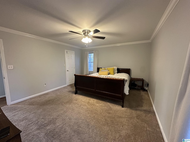 13733 Ginger Dr, Mccalla, AL 35111 - carpeted bedroom featuring baseboards, a ceiling fan, and crown molding