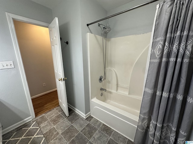 13733 Ginger Dr, Mccalla, AL 35111 - full bathroom with baseboards and shower / tub combo with curtain
