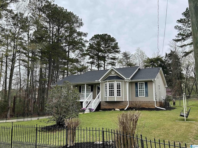 13733 Ginger Dr, Mccalla, AL 35111 - view of front of house featuring a front lawn and a fenced front yard