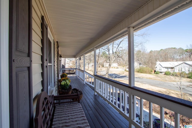 wooden deck with a porch