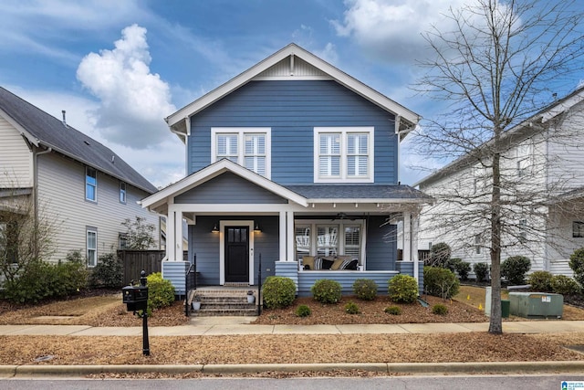 view of front of property with covered porch