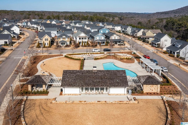 drone / aerial view with a residential view