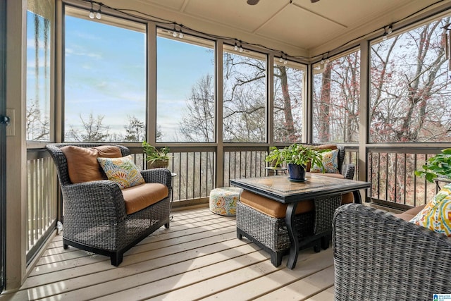 sunroom / solarium with a healthy amount of sunlight