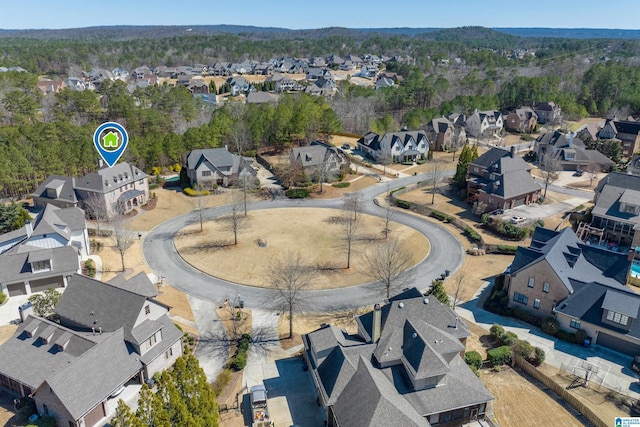 aerial view with a residential view