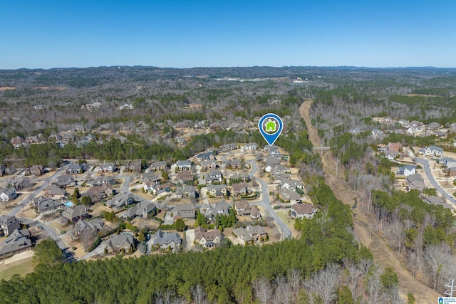 birds eye view of property with a residential view