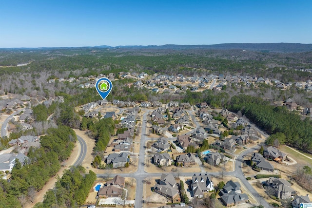 aerial view with a residential view