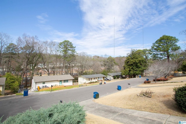 view of road featuring sidewalks