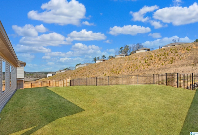 view of yard with fence