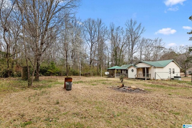 view of yard with a deck