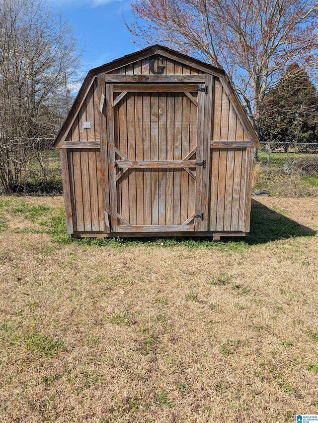 view of shed