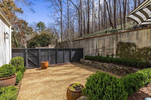 view of yard with fence