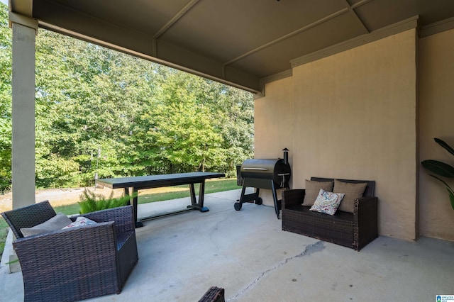 view of patio with grilling area