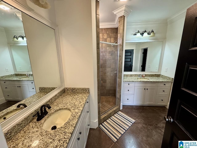 full bath featuring a shower stall and a sink