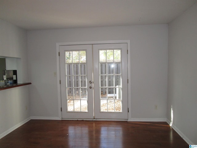3830 Windhover Dr Unit 1, Vestavia Hills, AL 35216 - entryway featuring baseboards, wood finished floors, and french doors