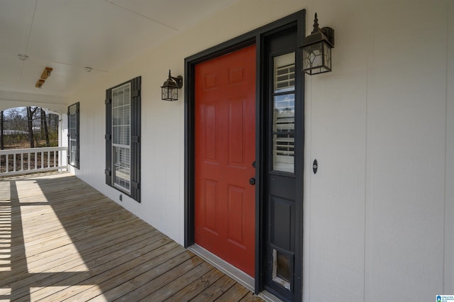 entrance to property featuring covered porch