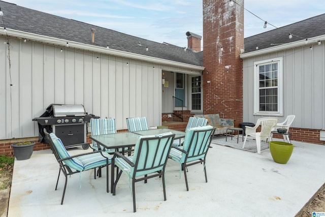 view of patio / terrace featuring outdoor dining area and area for grilling