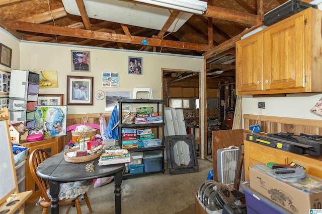 interior space with a garage