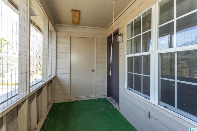 view of unfurnished sunroom