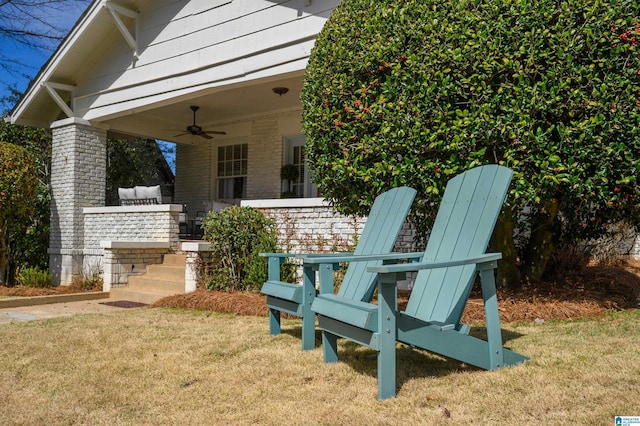 view of patio with a ceiling fan