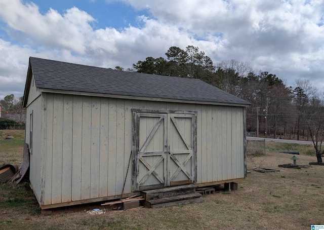 view of shed