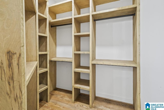 spacious closet with wood finished floors