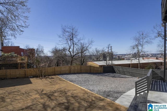 view of yard featuring fence