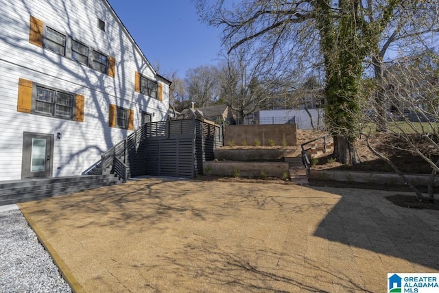 view of yard with stairway