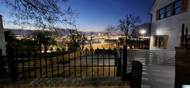 view of gate featuring a fenced front yard