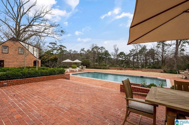 pool featuring a patio area